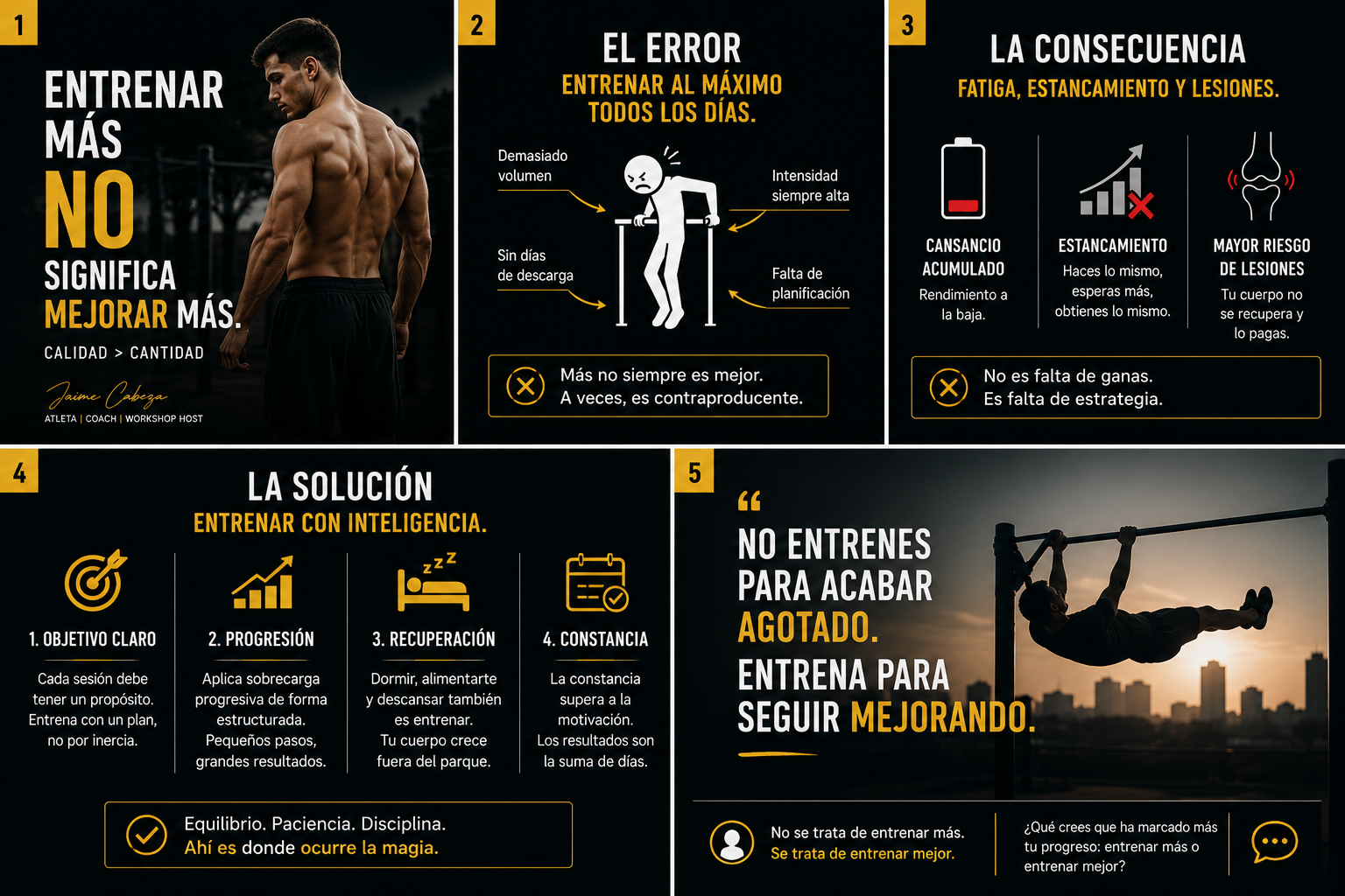 Entrenar más no significa mejorar más